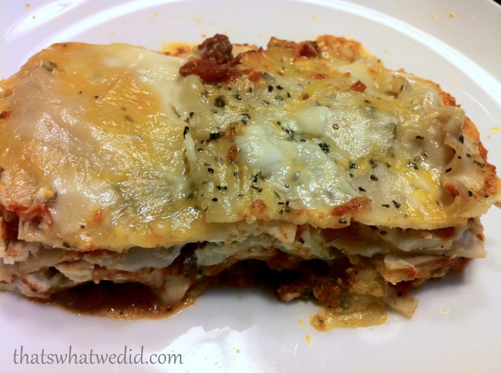 Gluten Free Lasagna with Tinkyada Noodles That's What We Did